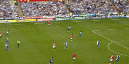 C罗在曼联内切破门得分