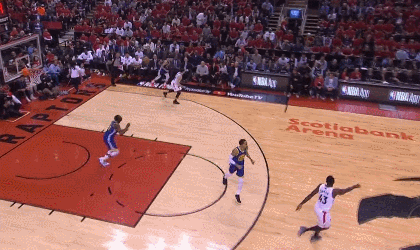 勇士队追梦格林单人持球一条龙打傻猛龙