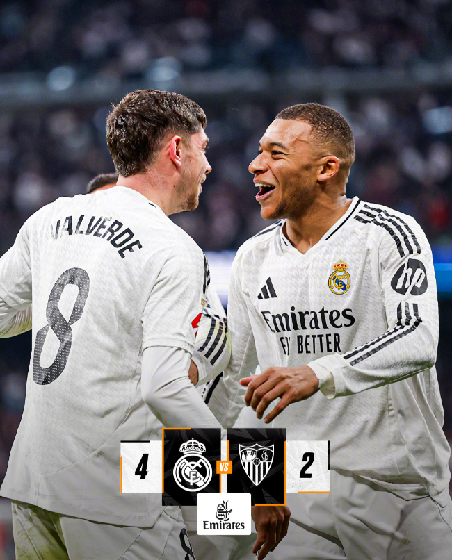 西甲赛程：皇马4:2塞维利亚