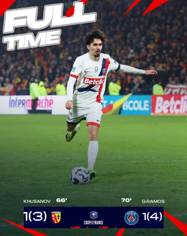 法国杯赛程：巴黎1:1朗斯