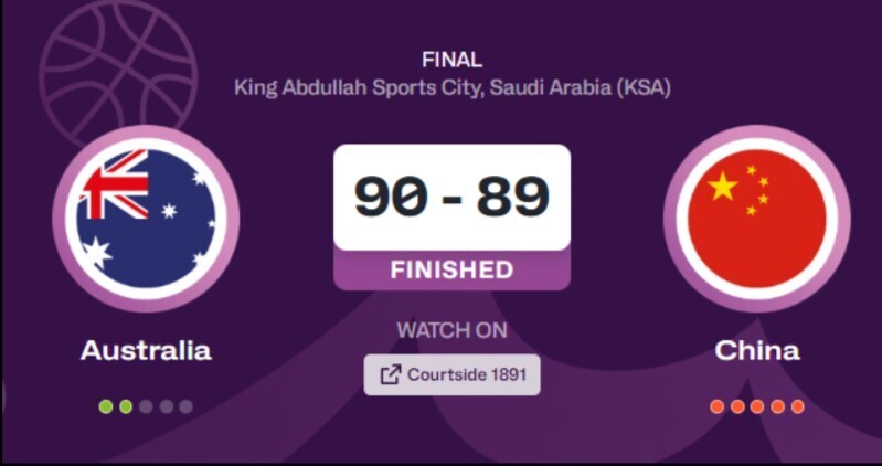 中国男篮89-90澳大利亚男篮