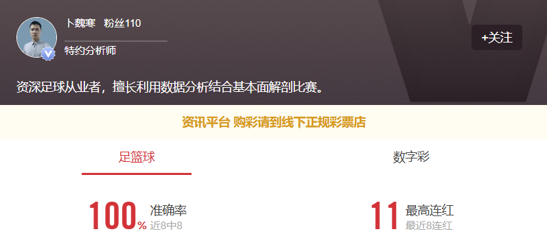 专家卜魏寒连红不停！点点关注今日重心推荐不要错过！