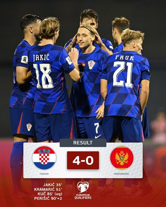 克罗地亚4-0黑山