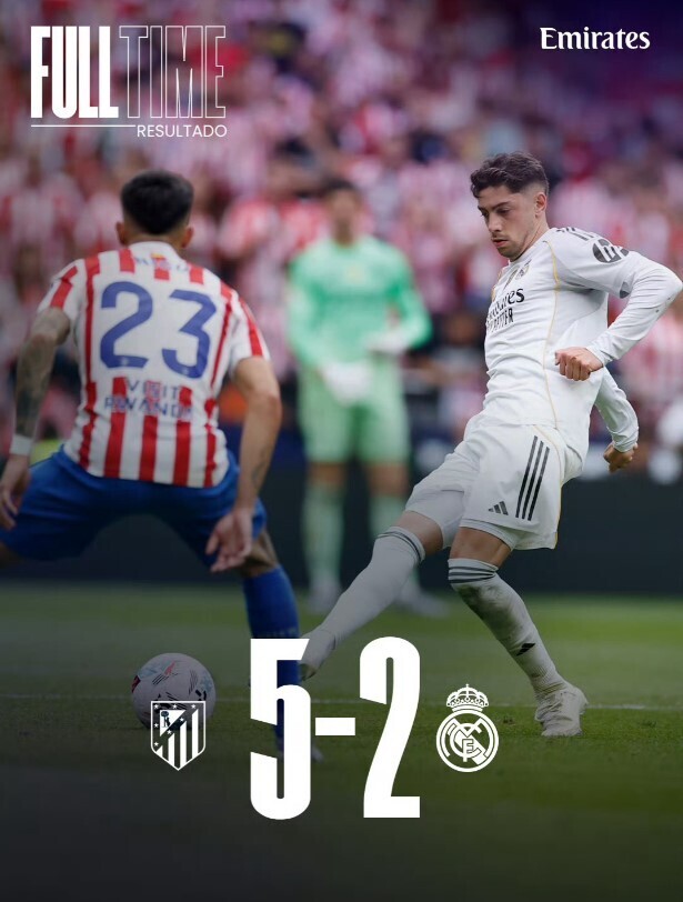 马德里竞技5-2皇家马德里