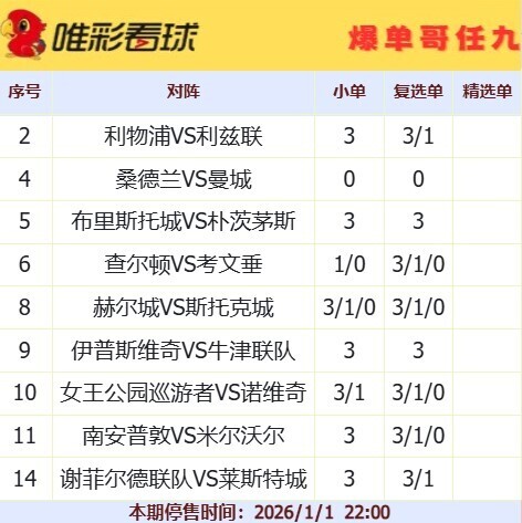 爆单哥26001期小单和复选单
