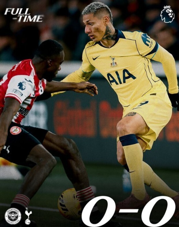 热刺0-0布伦特福德