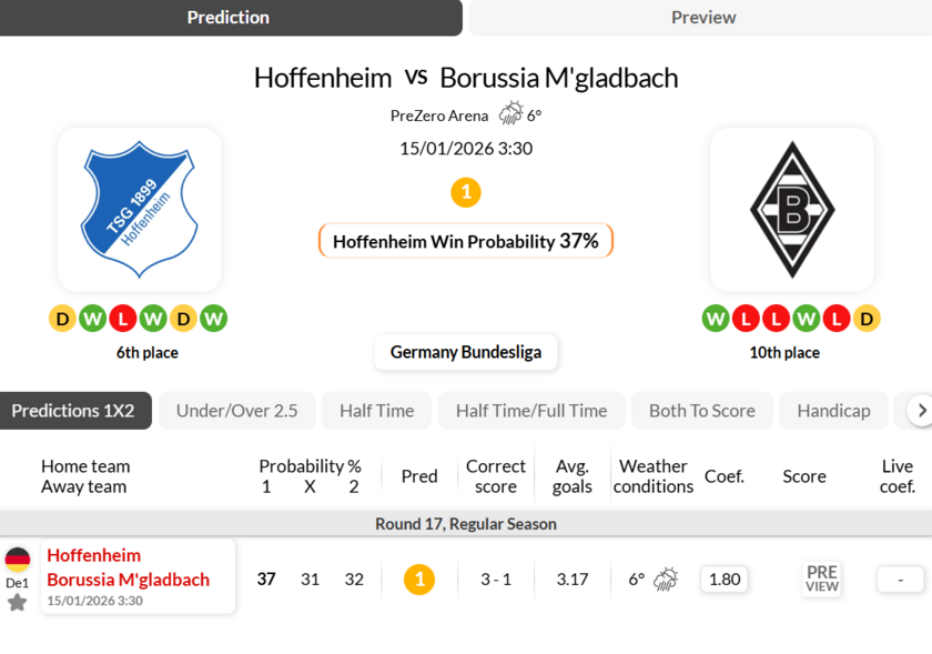 霍芬海姆vs门兴