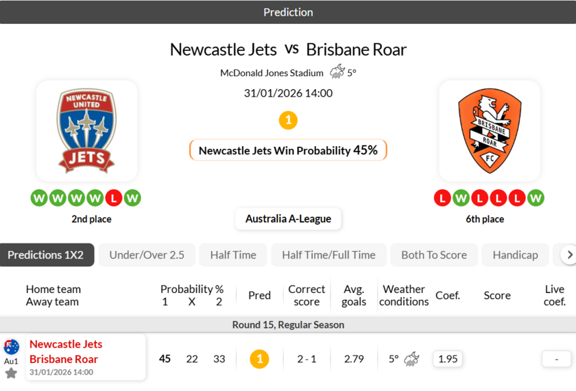 纽卡斯尔喷气机vs布里斯班狮吼