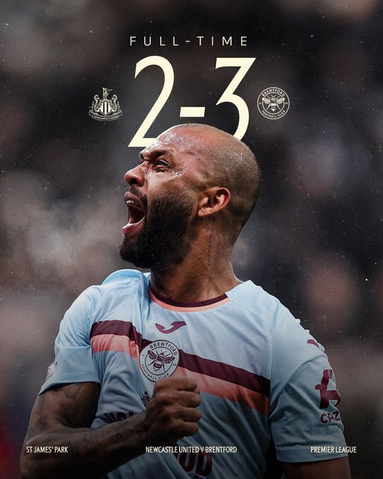 纽卡斯尔2-3布伦特福德