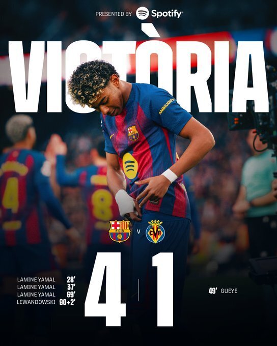 巴萨4-1比利亚雷亚尔