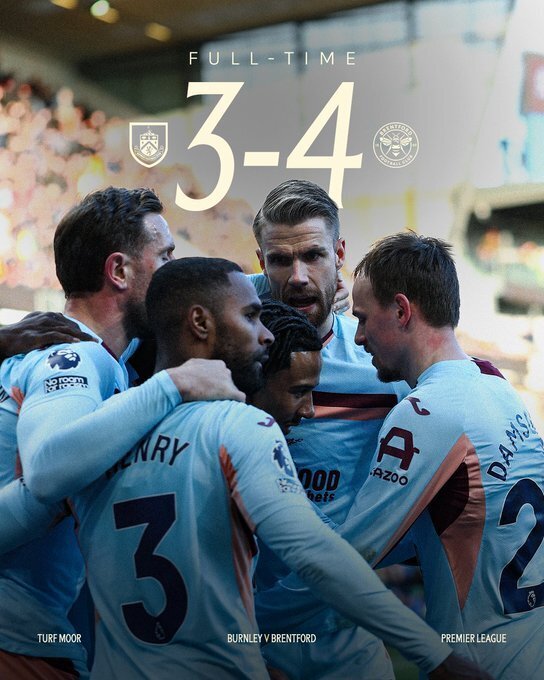 伯恩利主场3-4负布伦特福德