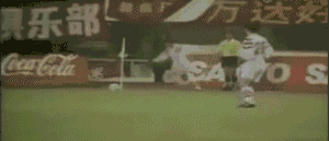 1997年十强赛，张恩华泰山压顶头球攻破沙特大门