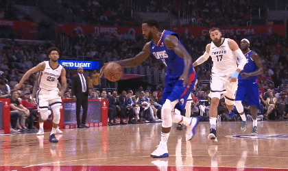 快船队J-格林雷霆万钧双手砸扣