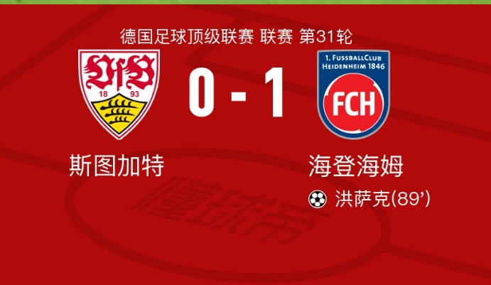 海登海姆1-0斯图加特