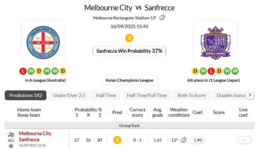 墨尔本城VS广岛三箭