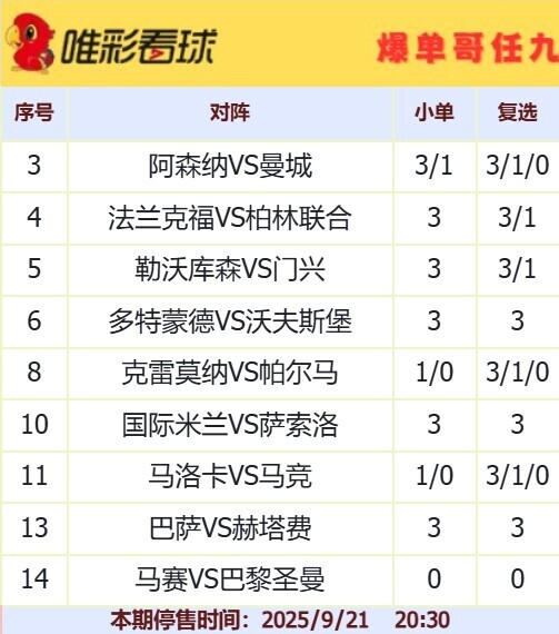 爆单哥25136期小单和复选方案