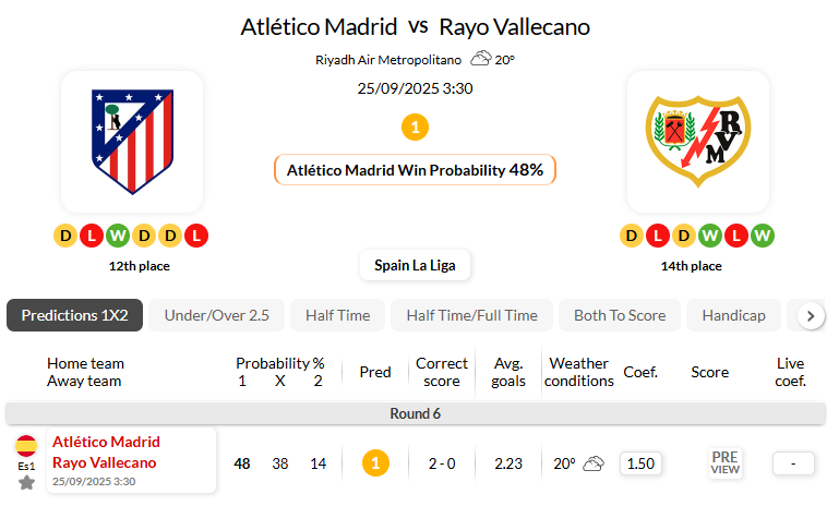 马德里竞技VS巴列卡诺