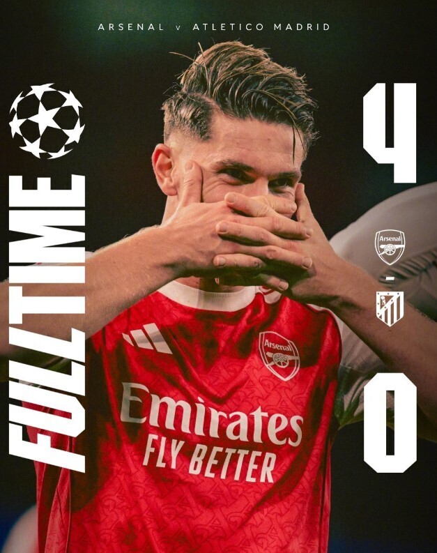 阿森纳4-0马德里竞技