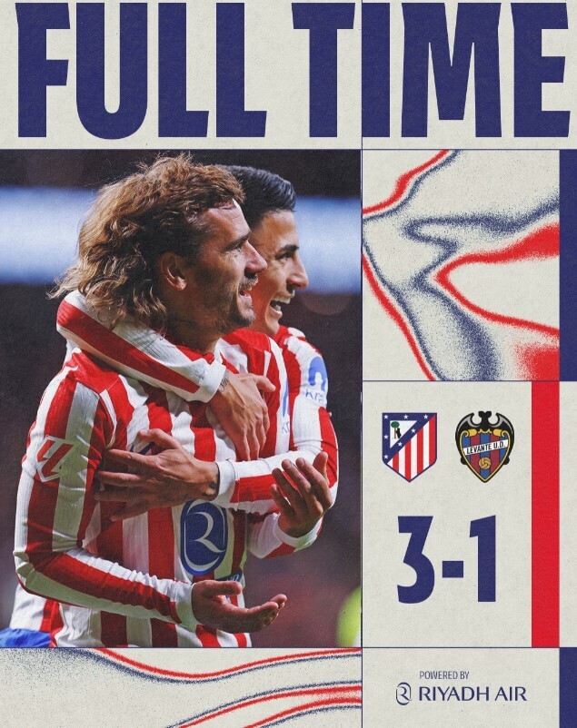 马德里竞技3-1莱万特