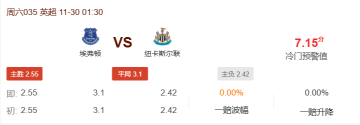 埃弗顿vs纽卡斯尔