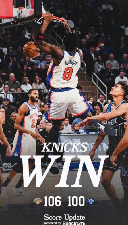 尼克斯106-100魔术