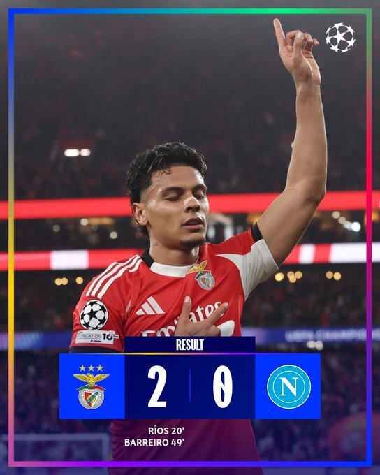 本菲卡2-0那不勒斯