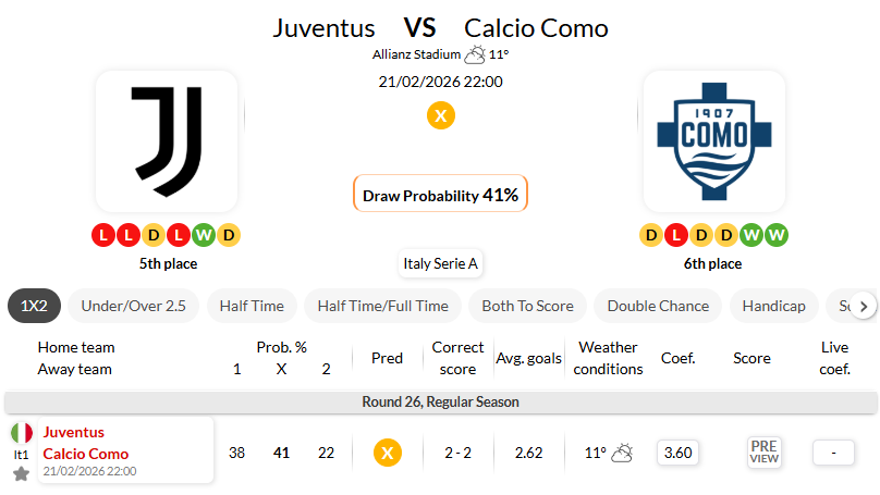 尤文图斯VS科莫