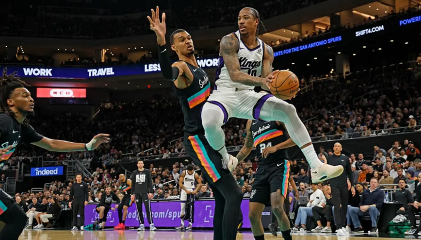 文班亚马此役砍下28分15篮板6助攻4盖帽